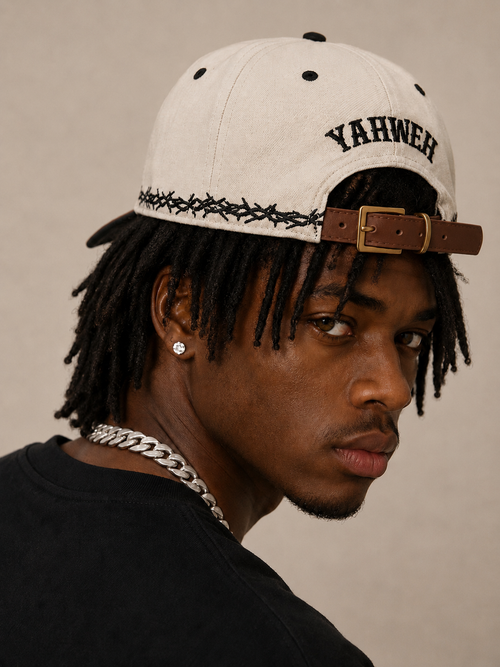 Sky-Brim YAHWEH Cap – Eggshell