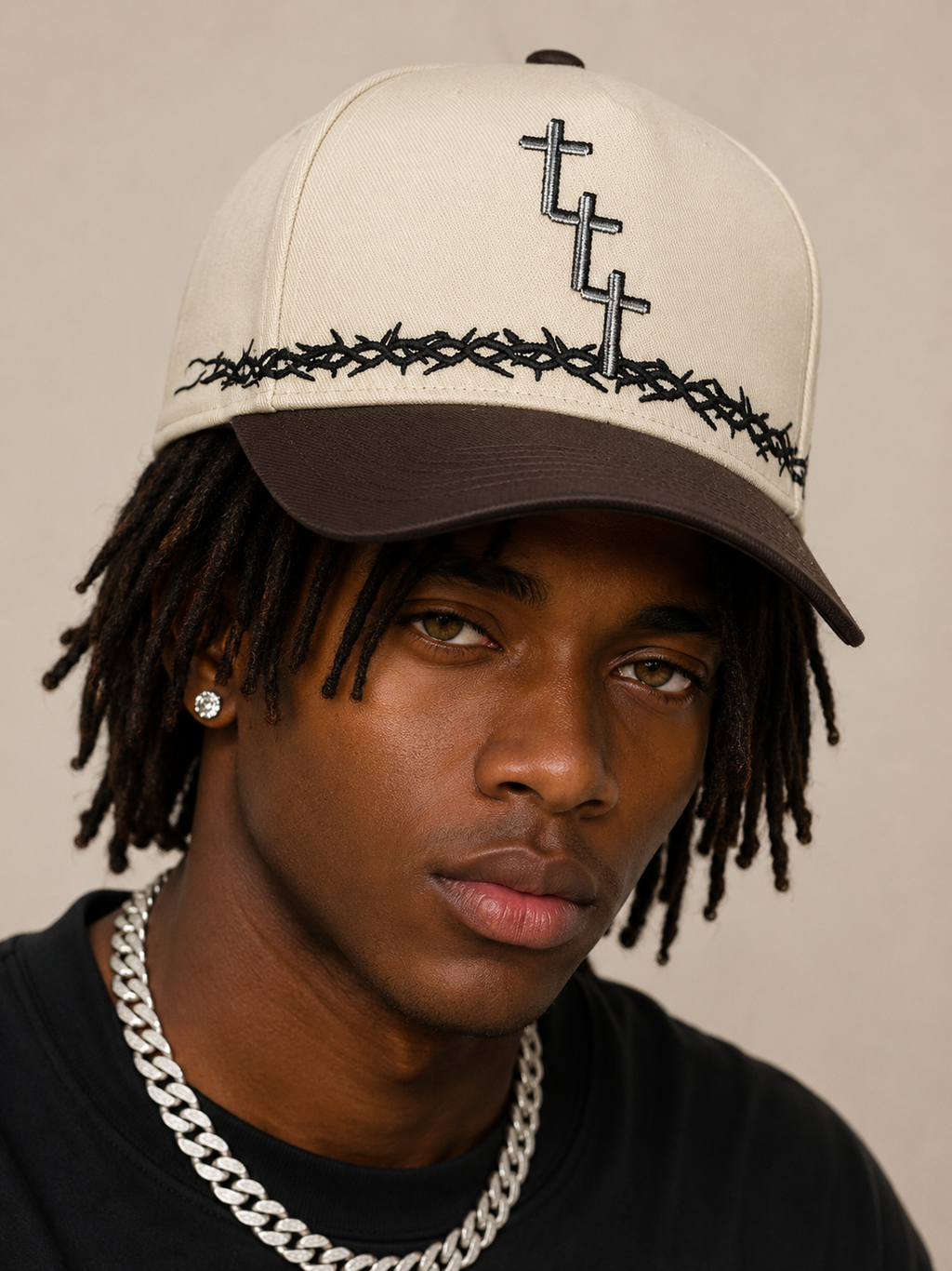 Sky-Brim YAHWEH Cap – Eggshell